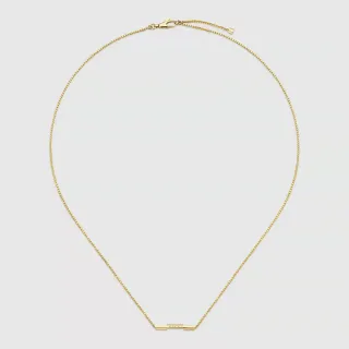 Gucci Logo Bar Pendant सلسلة ذهبية بكس