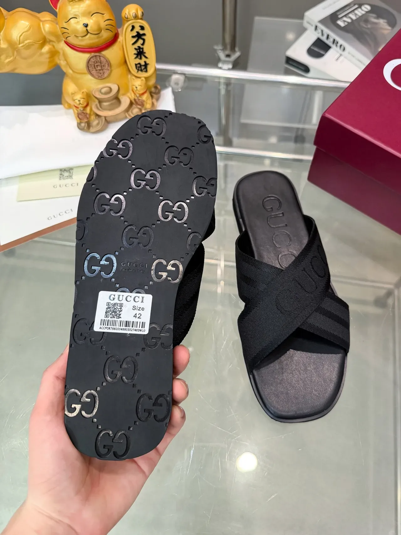 Gucci Logo Strap Slide Sandales Casuales 3