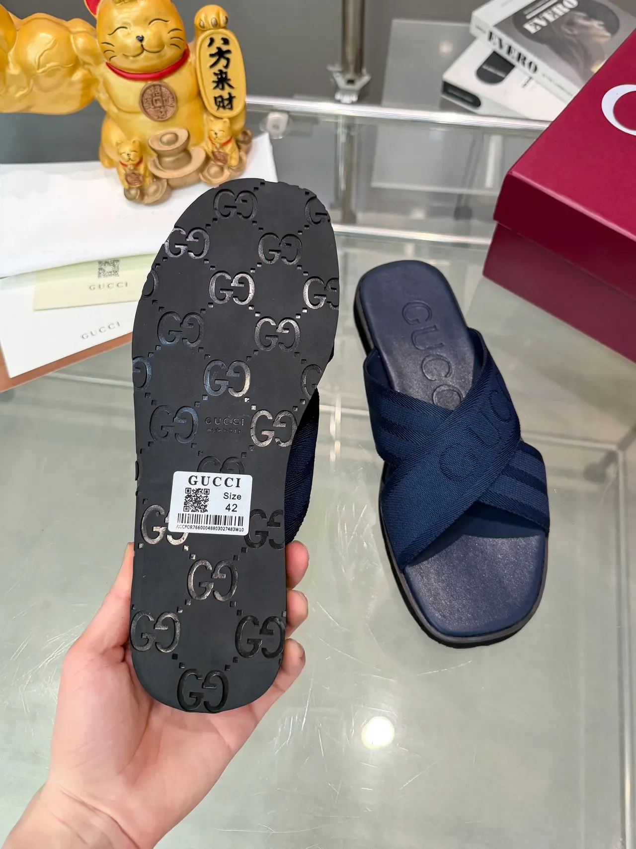 Gucci Logo Strap Slide Sandales Casuales 4