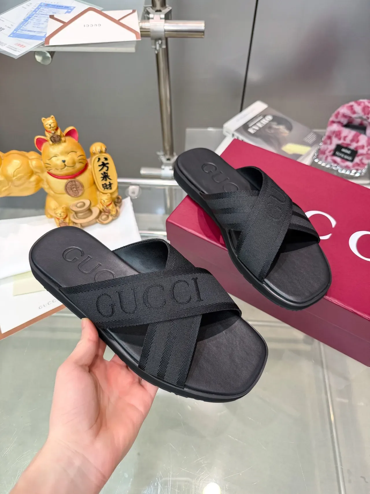 Gucci Logo Strap Slide Sandales Casuales 9