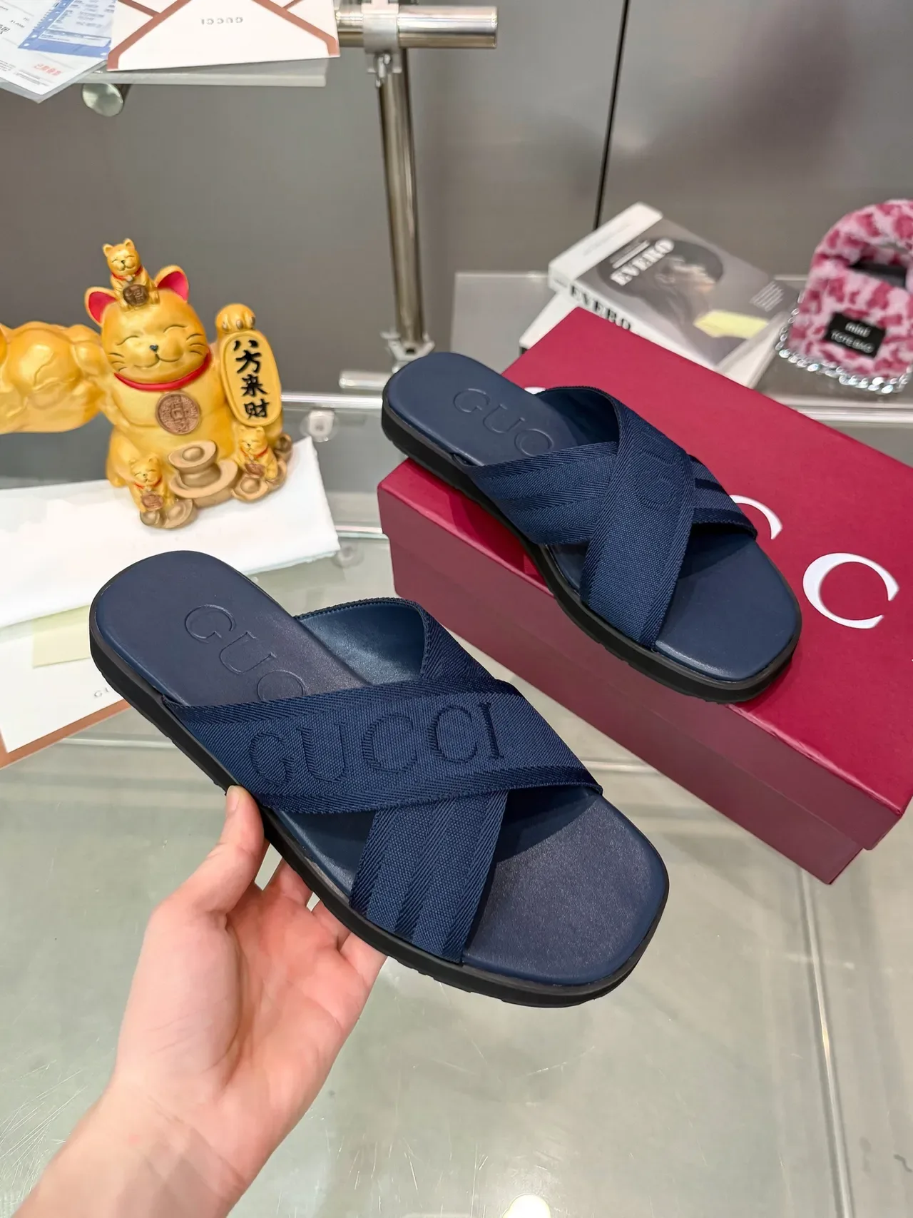 Gucci Logo Strap Slide Sandales Casuales 10