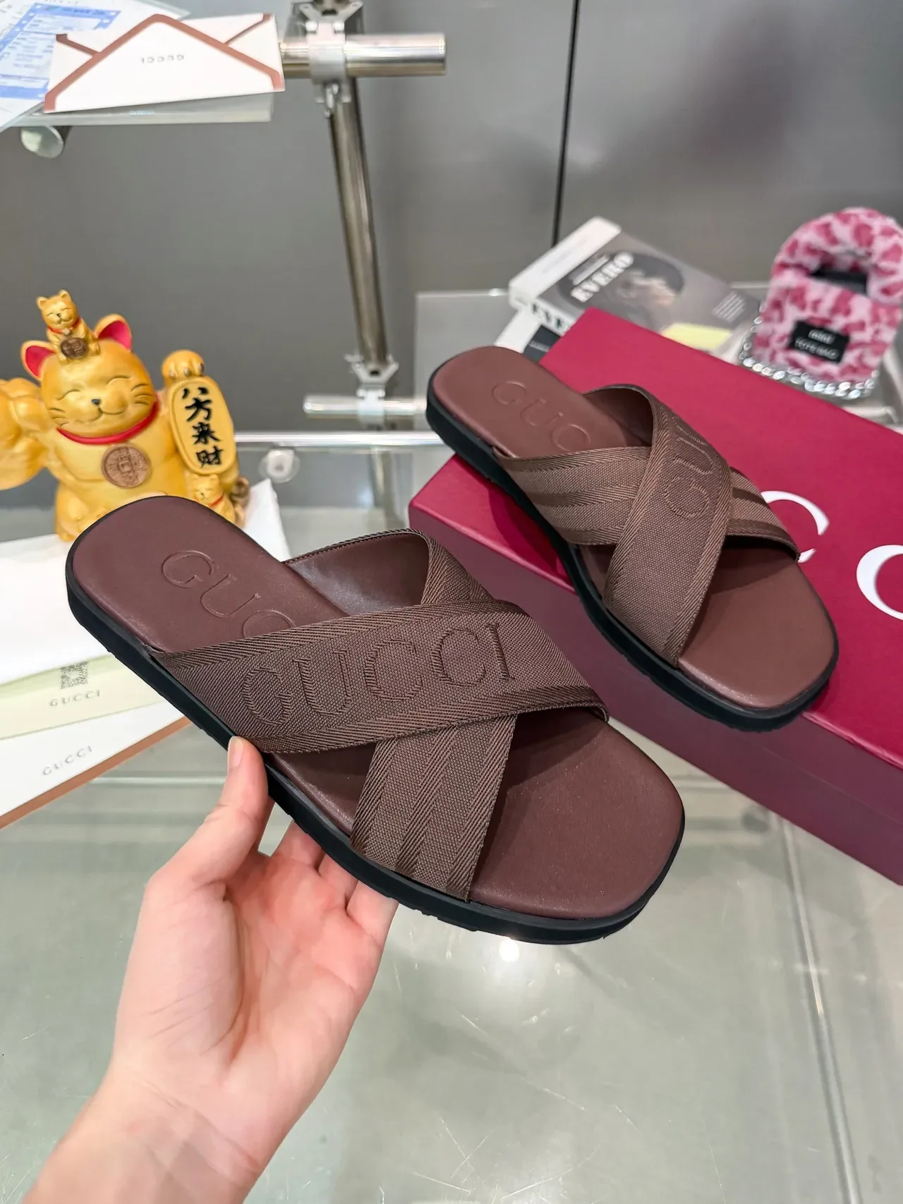 Gucci Logo Strap Slide Sandales Casuales 11