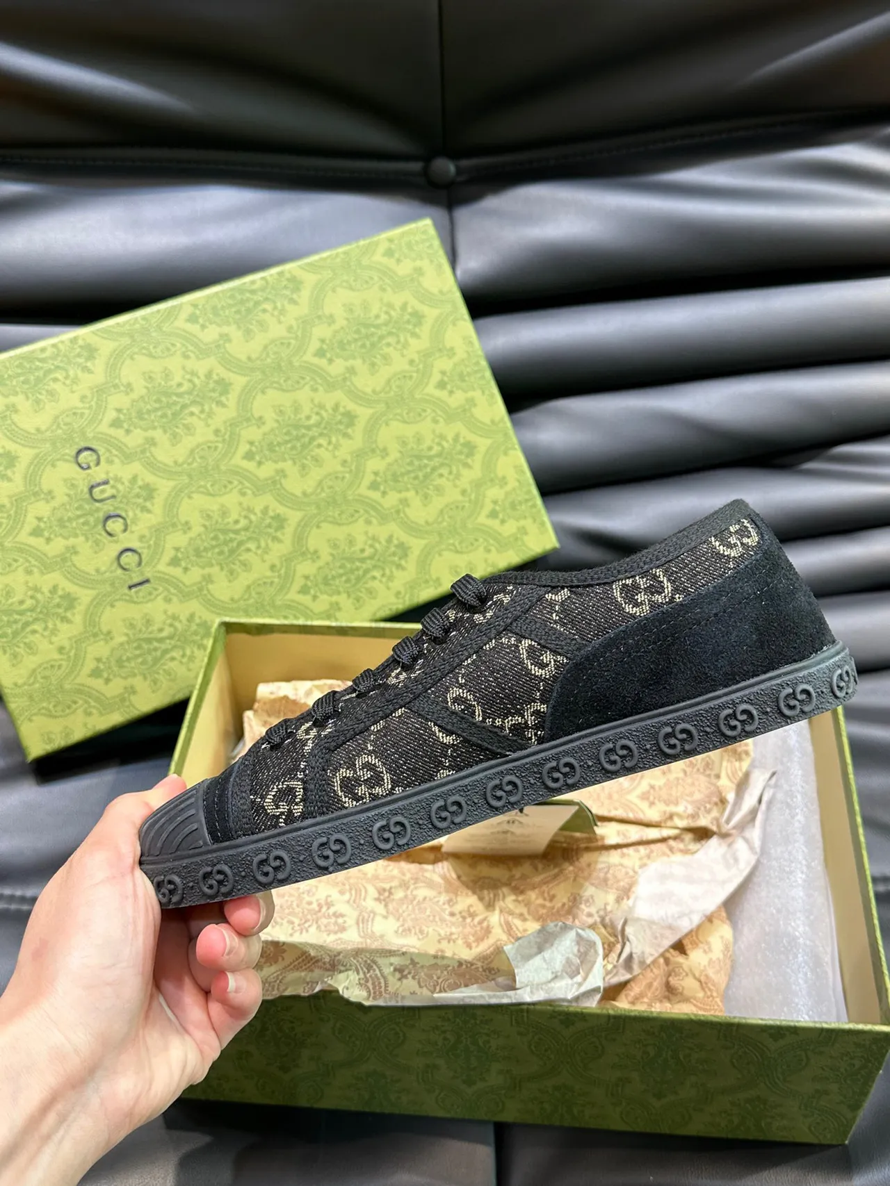 Gucci Monogrammed Textile Low-Top Lifestyle Sneakers 4