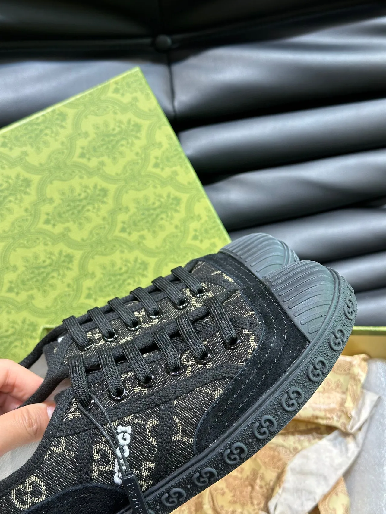 Gucci Monogrammed Textile Low-Top Lifestyle Sneakers 5
