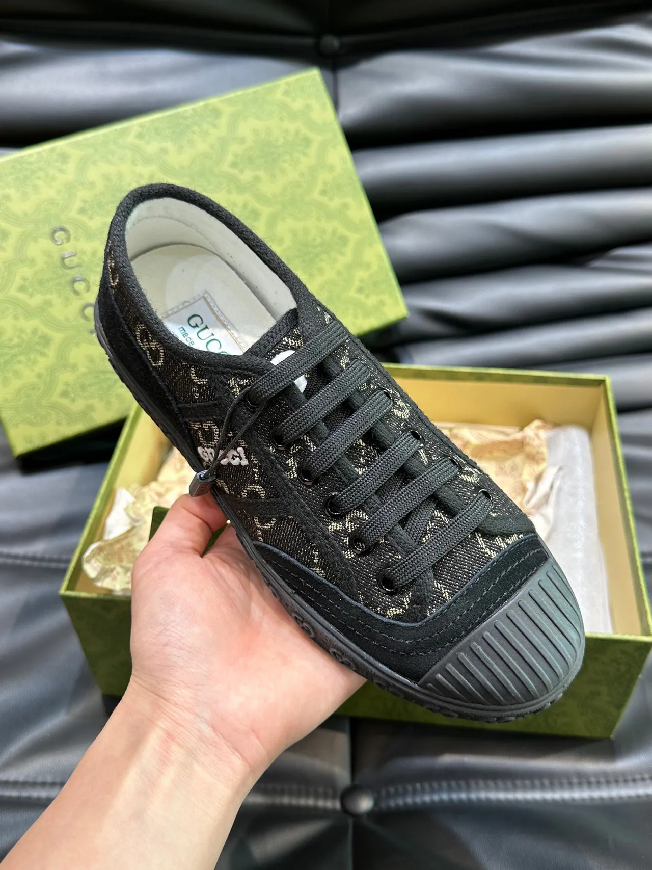 Gucci Monogrammed Textile Low-Top Lifestyle Sneakers 6