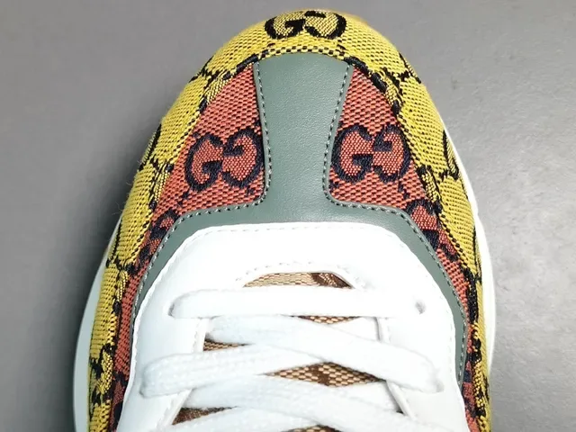 غوتشي حذاء سينيكر سميك GG Monogram كانفاس أبيض متعدد الألوان وسادة مصممة 13