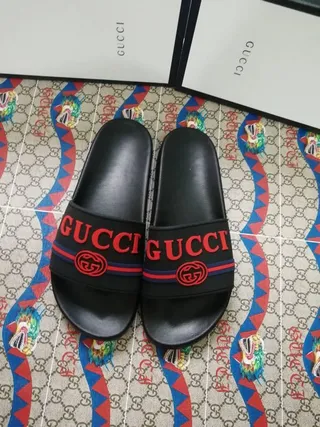 Gucci Ophidia Black Red Web Slide Slippers 4