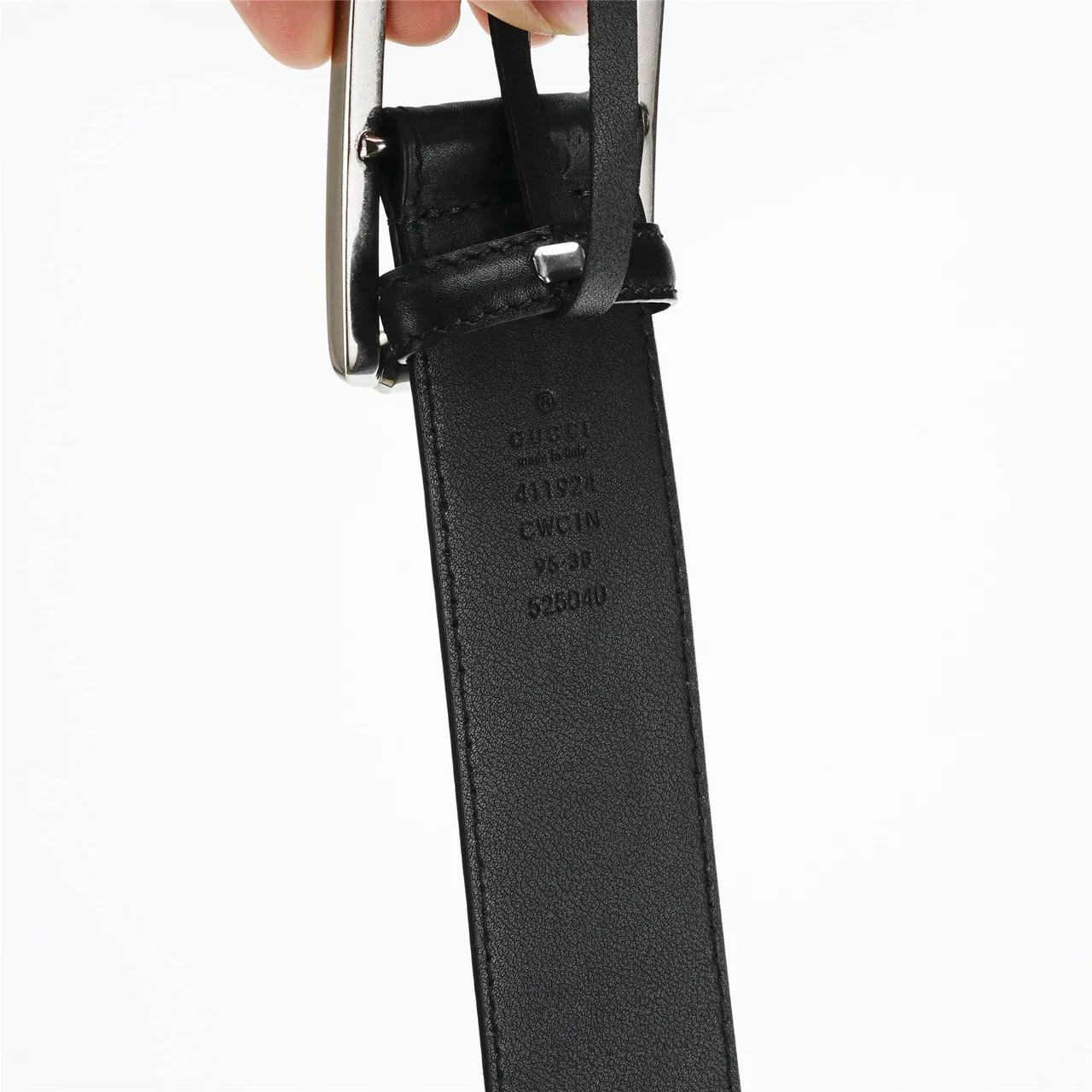 Gucci Ophidia Embossed GG Black Leather Belt 2