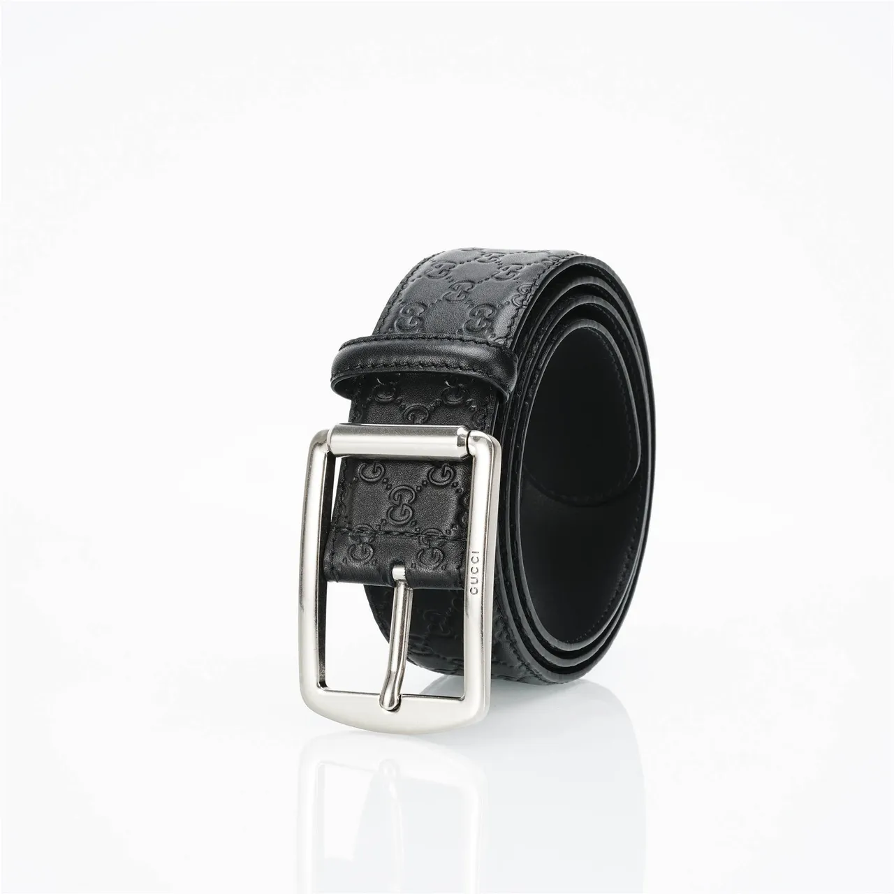 Gucci Ophidia Embossed GG Black Leather Belt 7