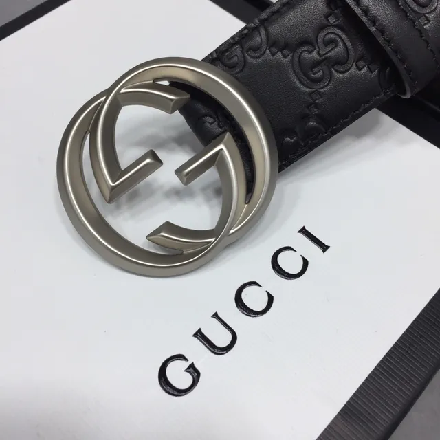 Gucci Ophidia Embossed GG Monogram Black Leather Belt 3