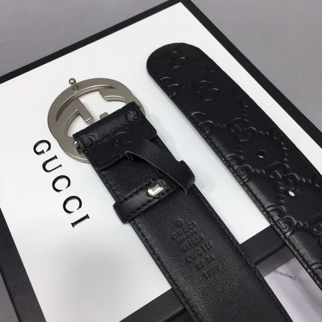 Gucci Ophidia Embossed GG Monogram Black Leather Belt 8
