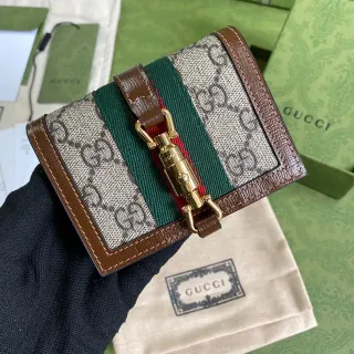 Gucci Ophidia GG Canvas and Leather Short Wallet