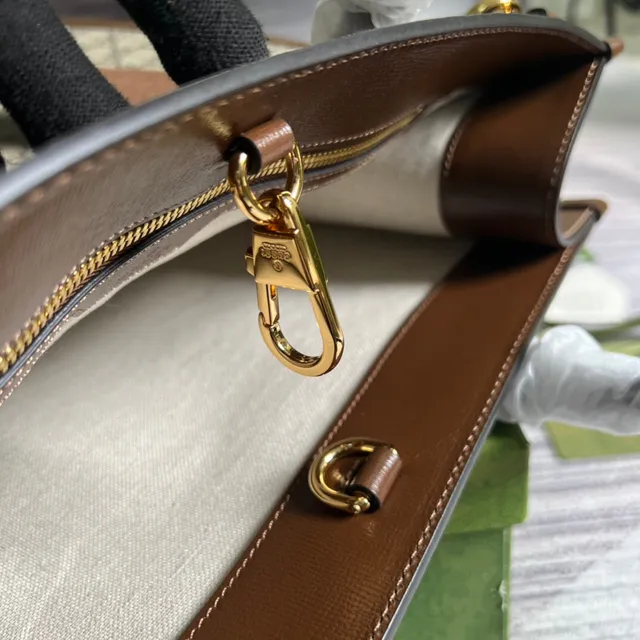 Gucci Ophidia GG Monogram Canvas Beige and Brown Tote Bag 3