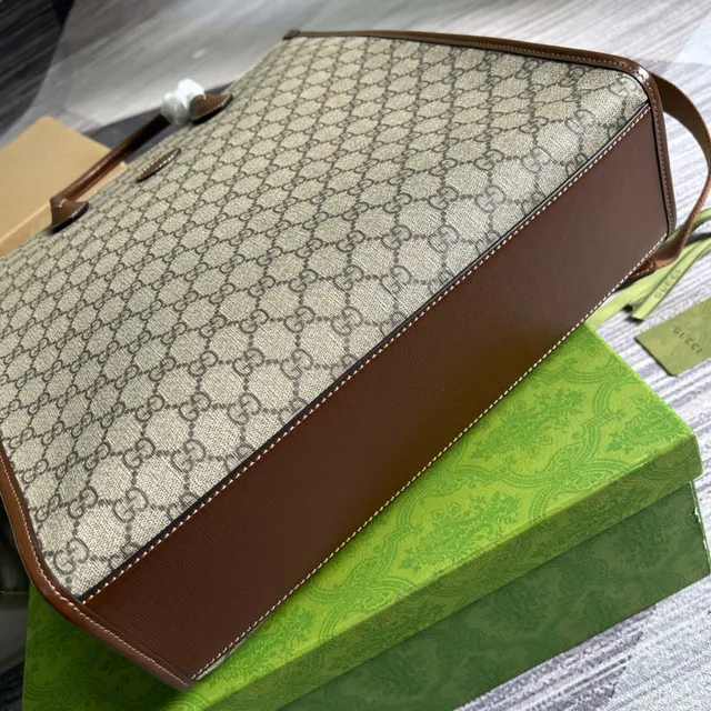 Gucci Ophidia GG Monogram Canvas Beige and Brown Tote Bag 5