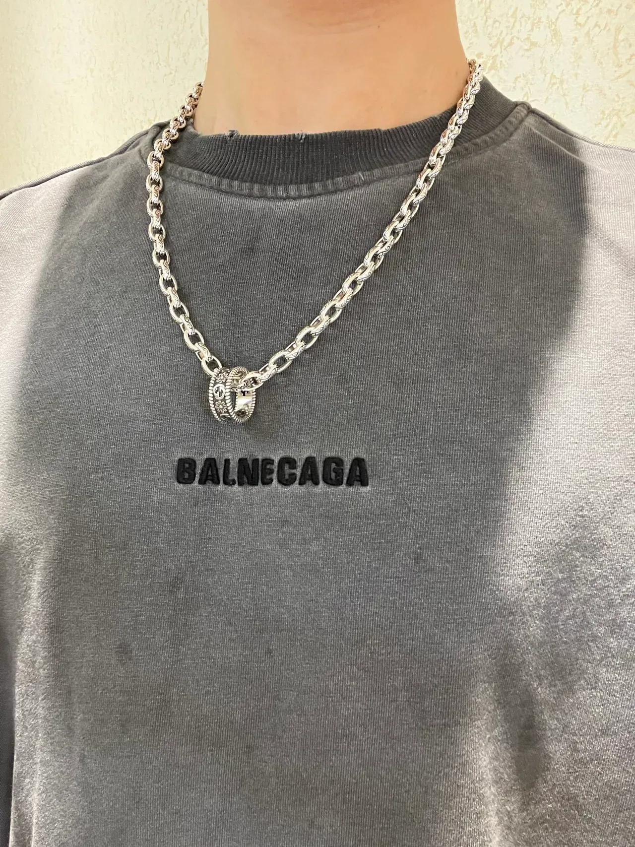 Gucci Ornate Floral G-Motif Silver Chain Necklace 2