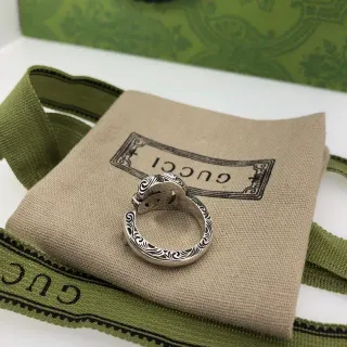 Gucci Ornate Scrollwork Silver-Toned Adjustable Ring