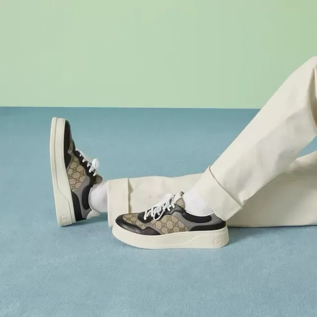 Gucci Rhyton Beige and Black GG Monogram Lifestyle Sneakers 6