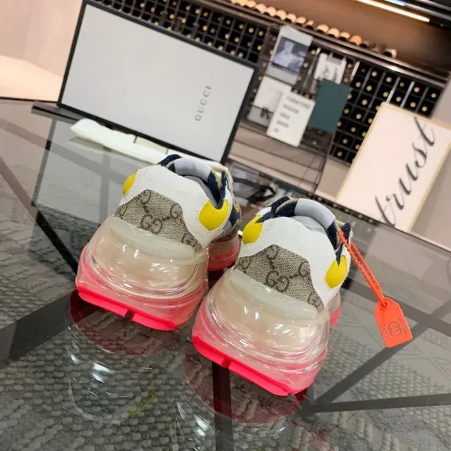 Gucci Rhyton Beige Navy Yellow Transparent Sole Lifestyle Sneakers 6