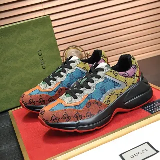 Gucci Rhyton متعدد الألوان GG Monogram Chunky Sneakers