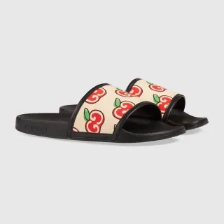 Gucci Screener Apple Print Slippers