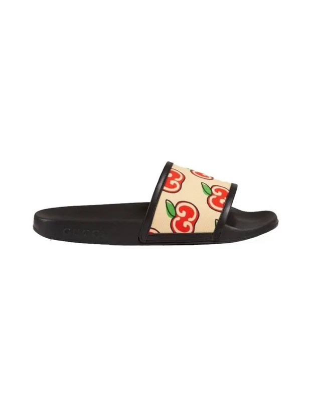 Gucci Screener Apple Print Slippers 2