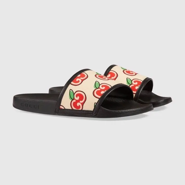 Gucci Screener Apple Print Slippers 3