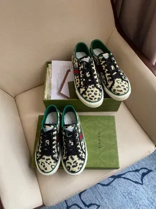 Gucci Screener Leopard-Print Knit Lifestyle Sneakers 9
