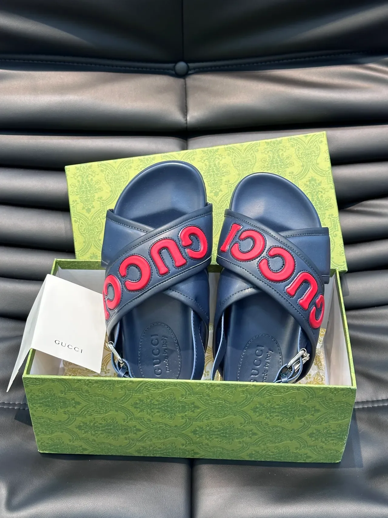 Gucci Screener Logo Sandales Casuales à Bride Croisée 12