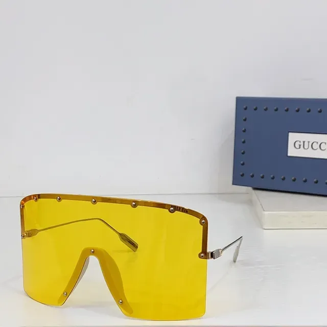 Gucci Screener Oversized Shield Monogram Iridescent Gradient Sunglasses 6
