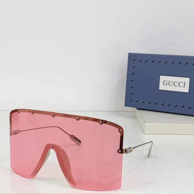 Gucci Screener Oversized Shield Monogram Iridescent Gradient Sunglasses 7