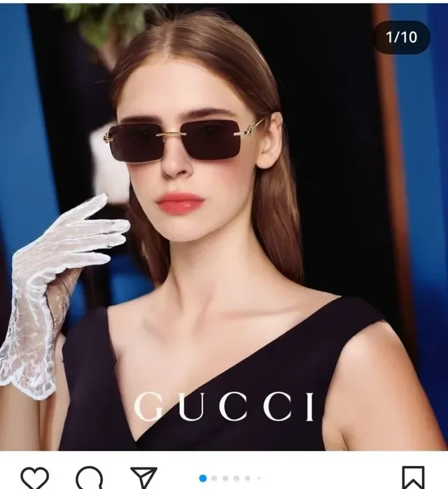 Gucci Screener Silver Transparent Rimless Rectangular Sunglasses 5
