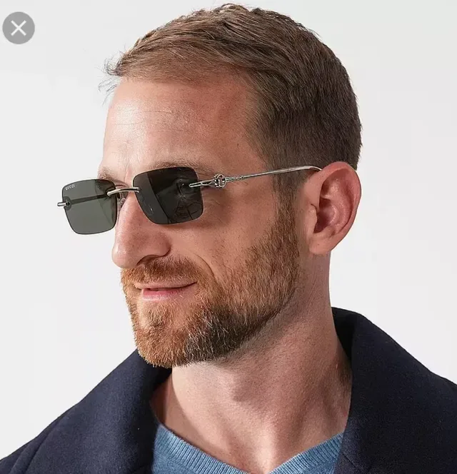 Gucci Screener Silver Transparent Rimless Rectangular Sunglasses 8