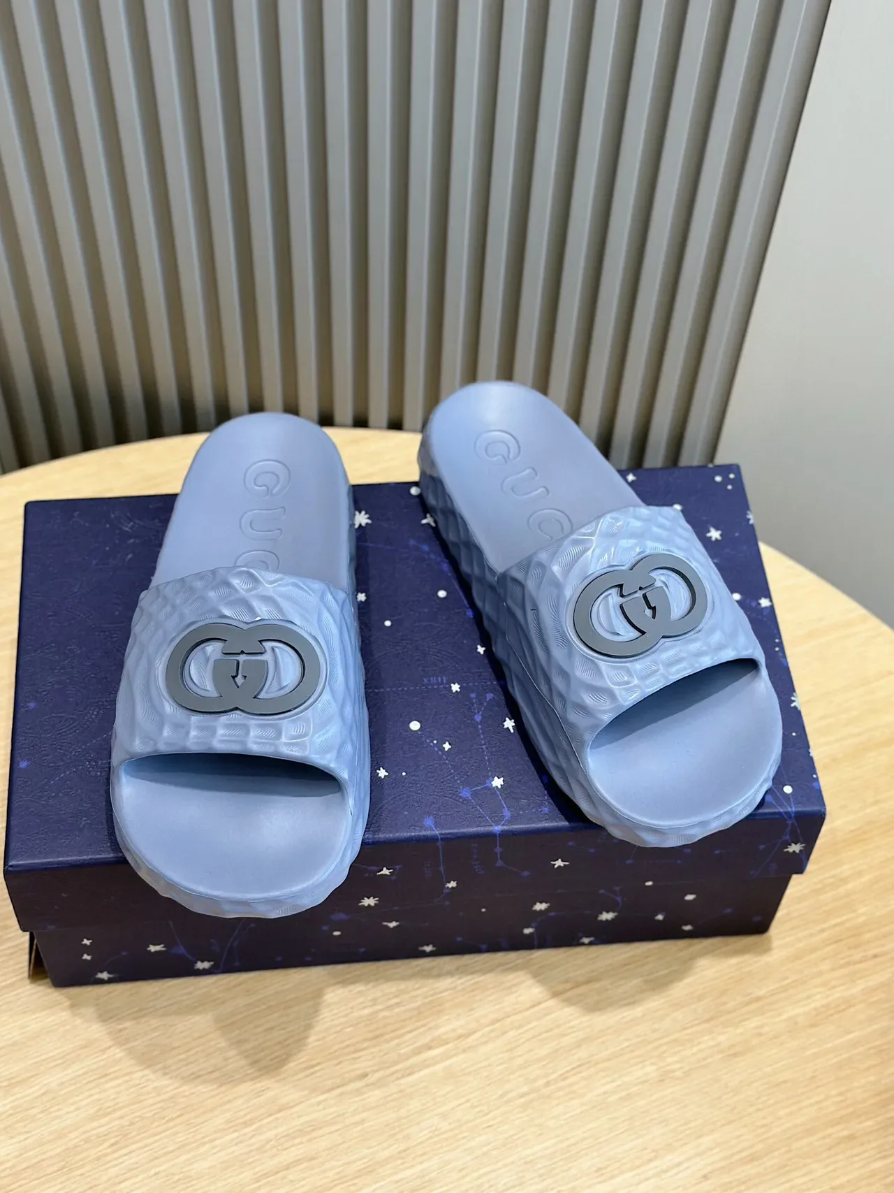 Gucci Screener Slide Translucent Gray Molded Rubber Slipper 2