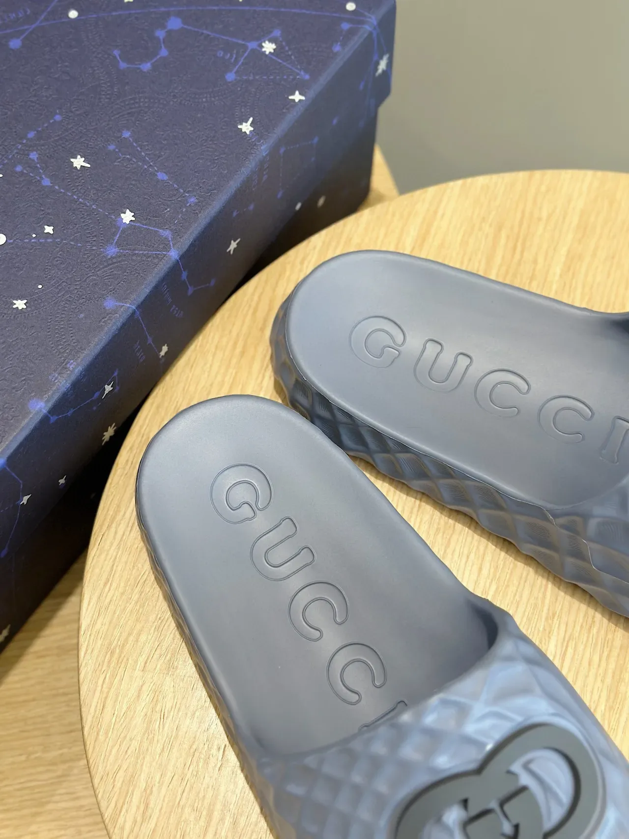 Gucci Screener Slide Translucent Gray Molded Rubber Slipper 6