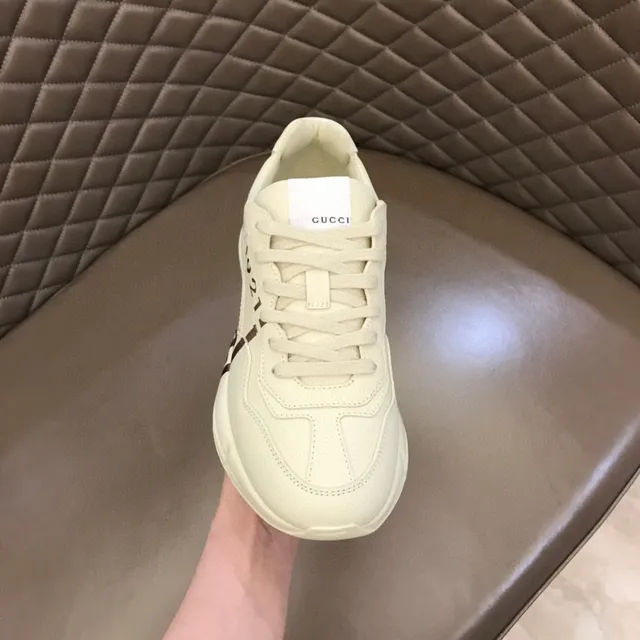 Gucci Screener White Brown Chunky Sole Leather Upper Lifestyle Sneakers 4