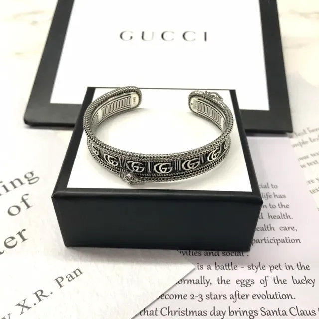 Gucci Serpenti Braided Rope GG Motif Snake Head Cuff Bracelet 3