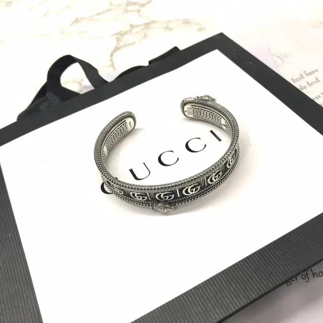 Gucci Serpenti Braided Rope GG Motif Snake Head Cuff Bracelet 4
