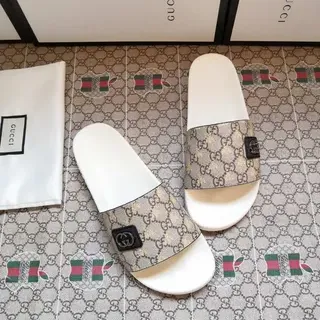 Gucci Slide Beige GG Monogram White Sole Slippers
