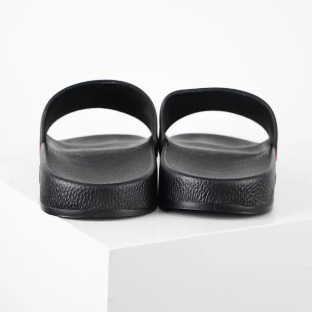 Gucci Slide Black Red Molded Rubber Wide Strap Slippers 8