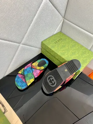 Gucci Slide Rainbow GG Monogram Slippers 7