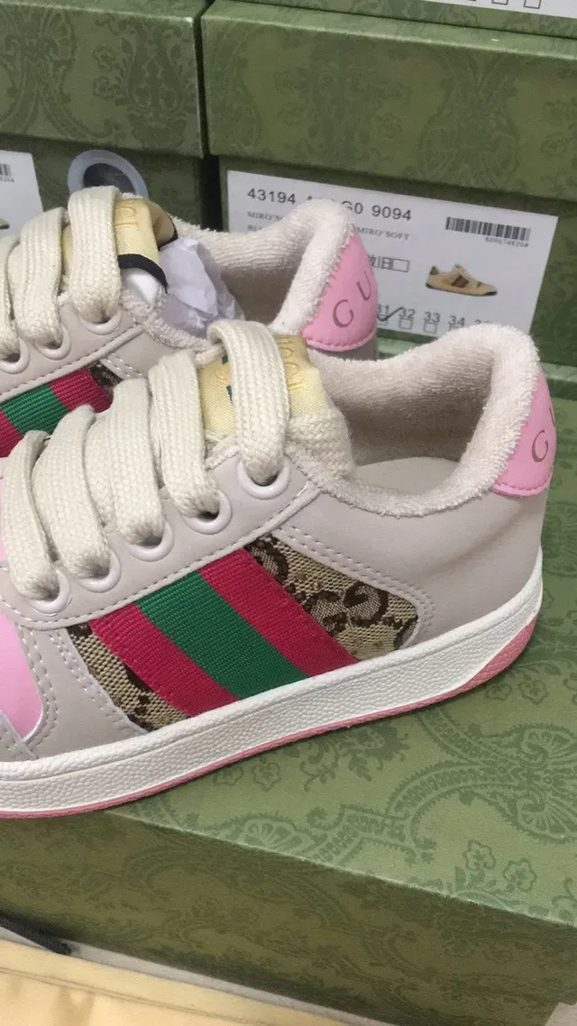 Gucci Tennis 1977 Beige Blue Red Green Striped Lifestyle Sneakers 24