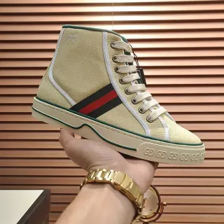 Gucci Tennis 1977 Beige Canvas High-Top Lifestyle Sneaker
