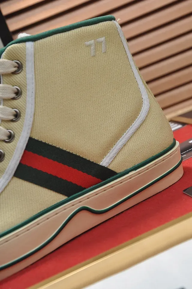 Gucci Tennis 1977 Beige Canvas High-Top Lifestyle Sneaker 2