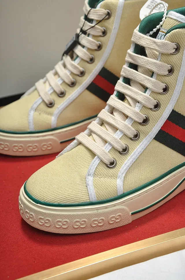 Gucci Tennis 1977 Beige Canvas High-Top Lifestyle Sneaker 3