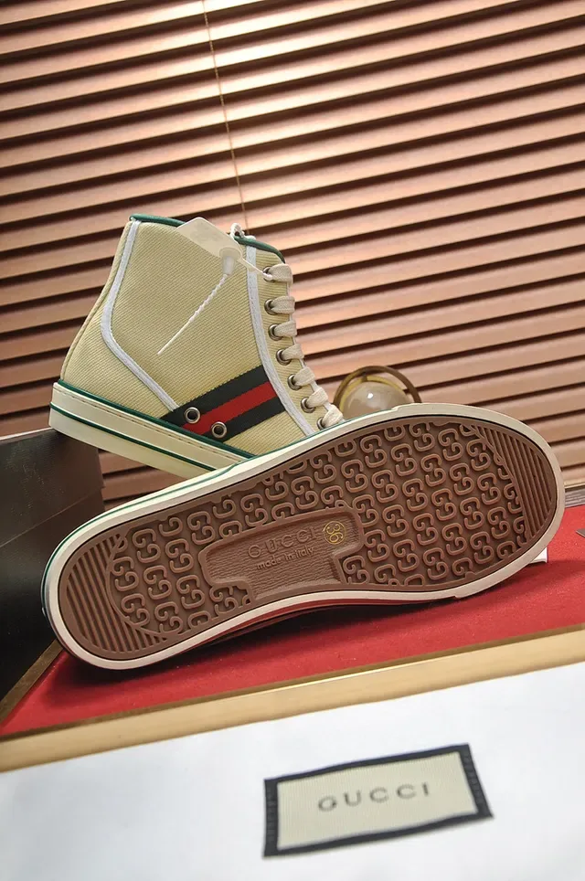Gucci Tennis 1977 Beige Canvas High-Top Lifestyle Sneaker 4