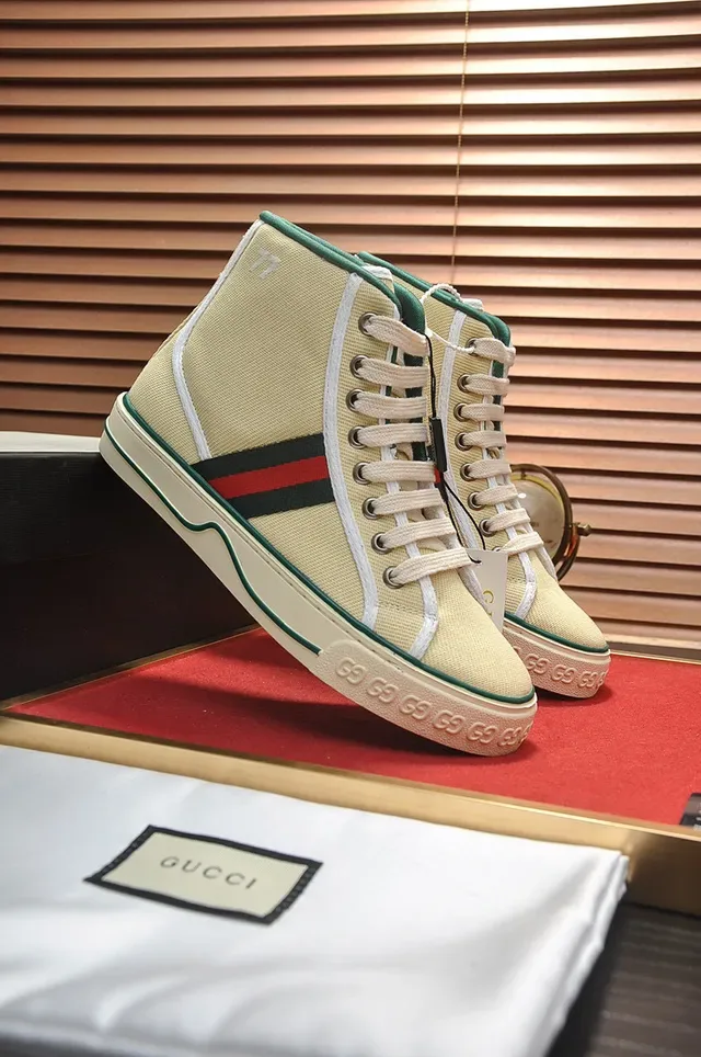 Gucci Tennis 1977 Beige Canvas High-Top Lifestyle Sneaker 8
