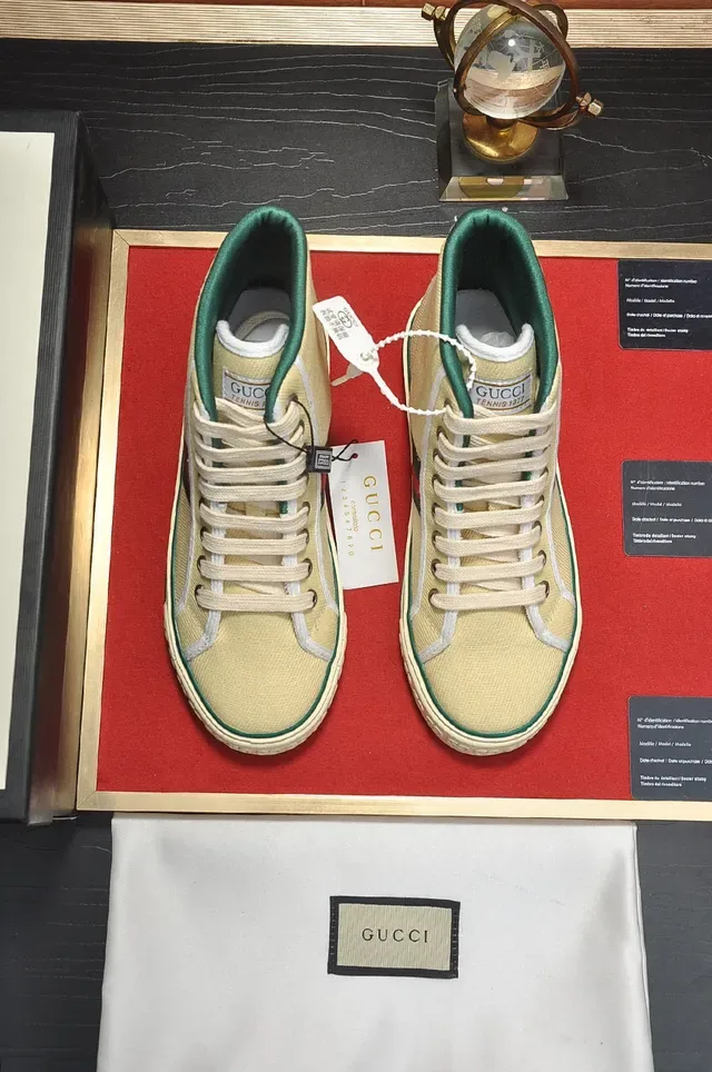 Gucci Tennis 1977 Beige Canvas High-Top Lifestyle Sneaker 9