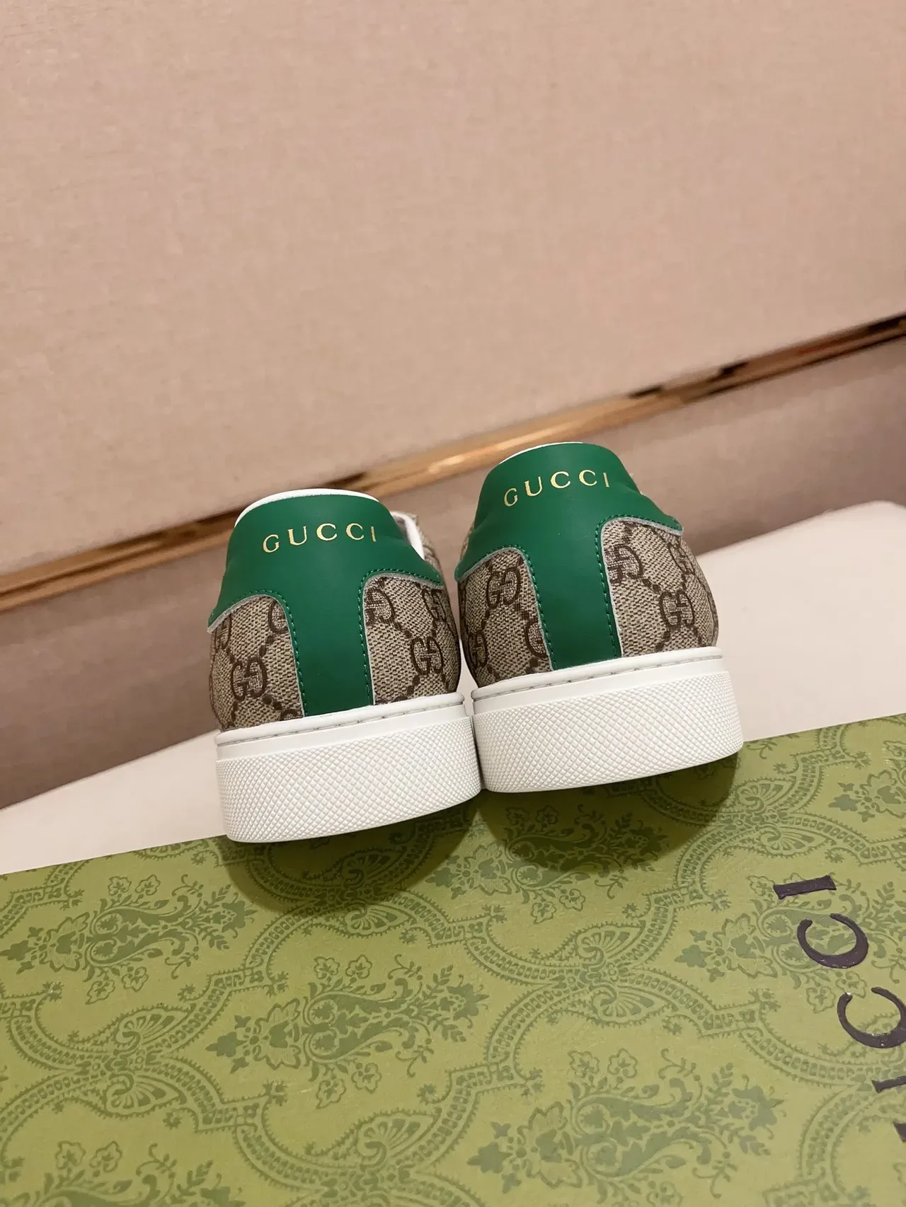 Gucci Tennis 1977 Beige GG Monogram Web Stripe sneakers lifestyle 3