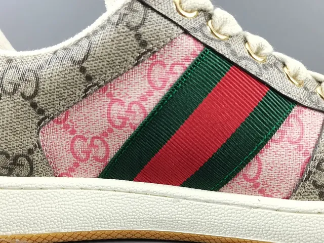 Gucci Tennis 1977 Beige Pink Green Web Lifestyle Sneakers 6