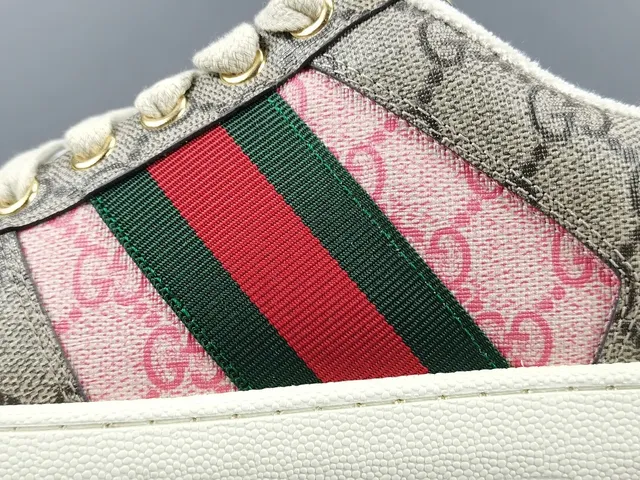 Gucci Tennis 1977 Beige Pink Green Web Lifestyle Sneakers 8
